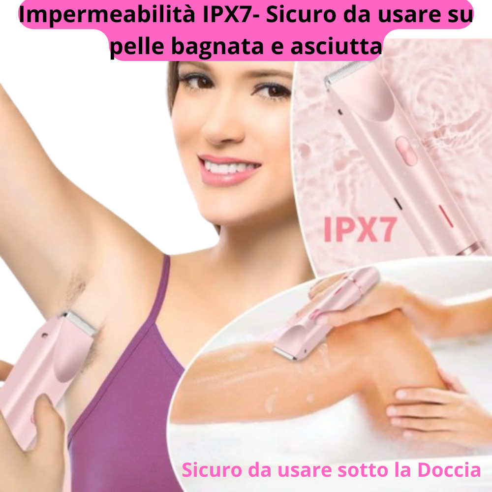 Rasoio Elettrico Donna 2 in 1, Trimmer Bikini Indolore