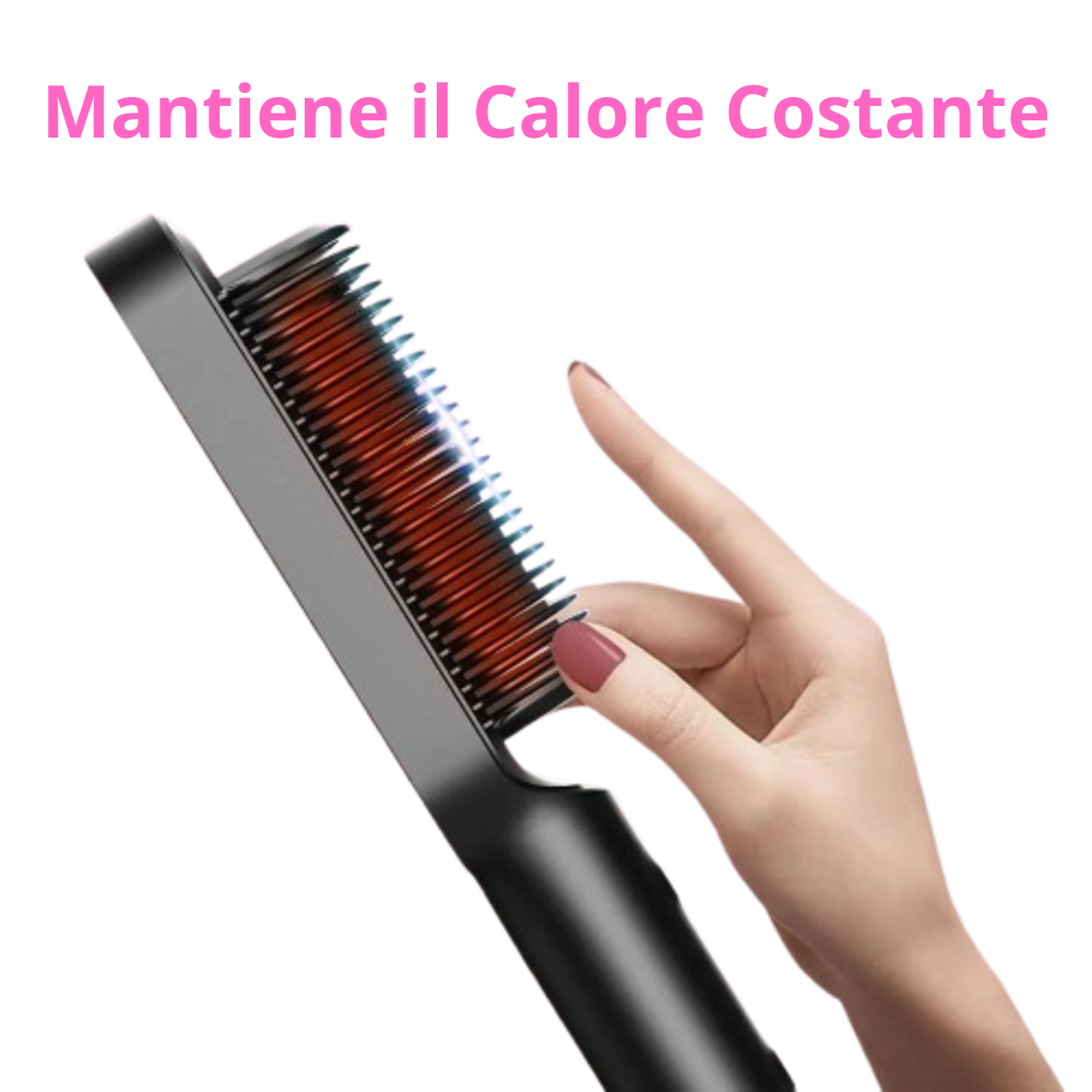 Spazzola Lisciante 3 in 1 con Pettine Riscaldato