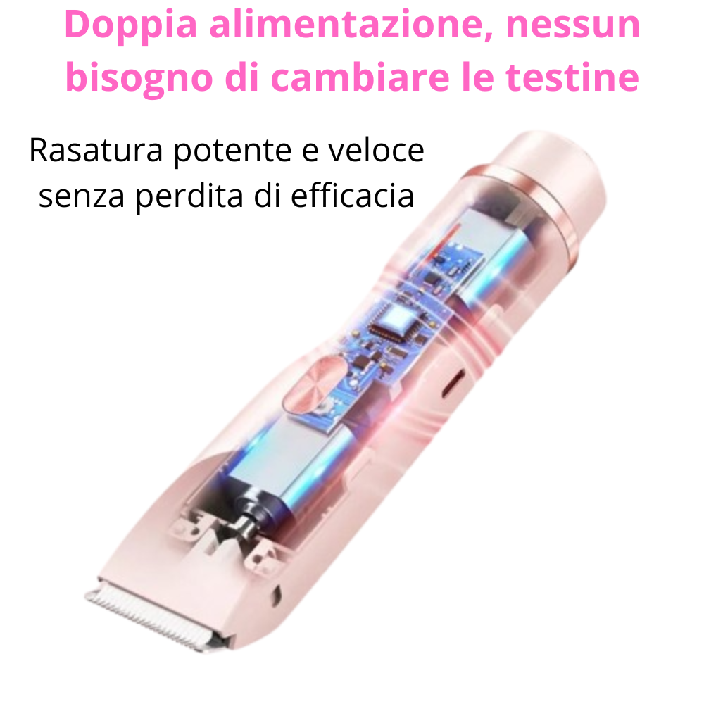 Rasoio Elettrico Donna 2 in 1, Trimmer Bikini Indolore