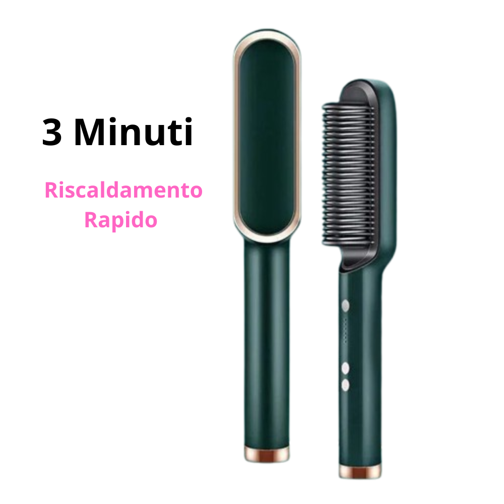 Spazzola Lisciante 3 in 1 con Pettine Riscaldato