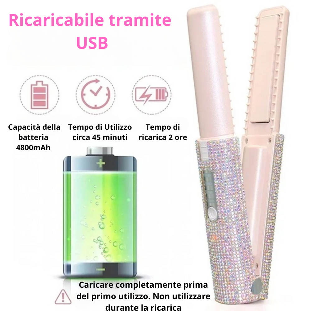 Piastra e Arricciacapelli USB 2-in-1