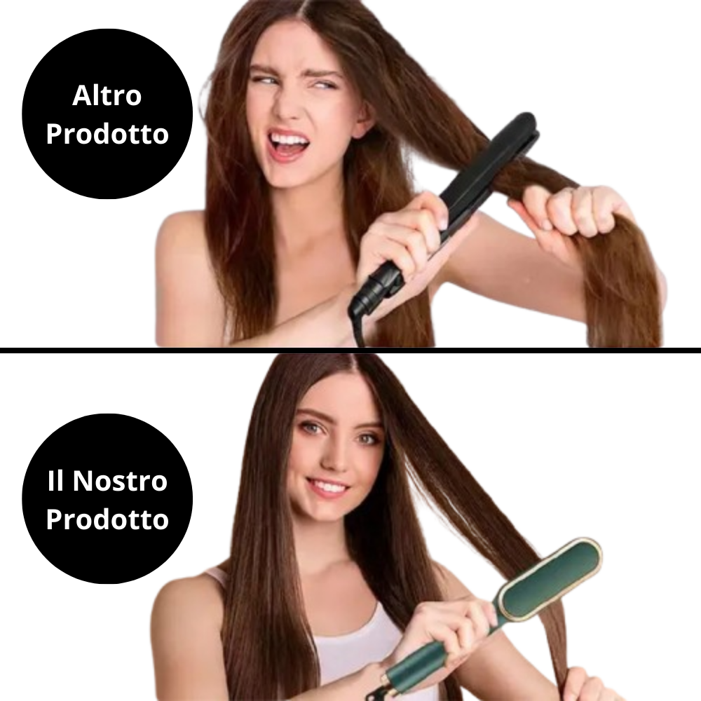 Spazzola Lisciante 3 in 1 con Pettine Riscaldato