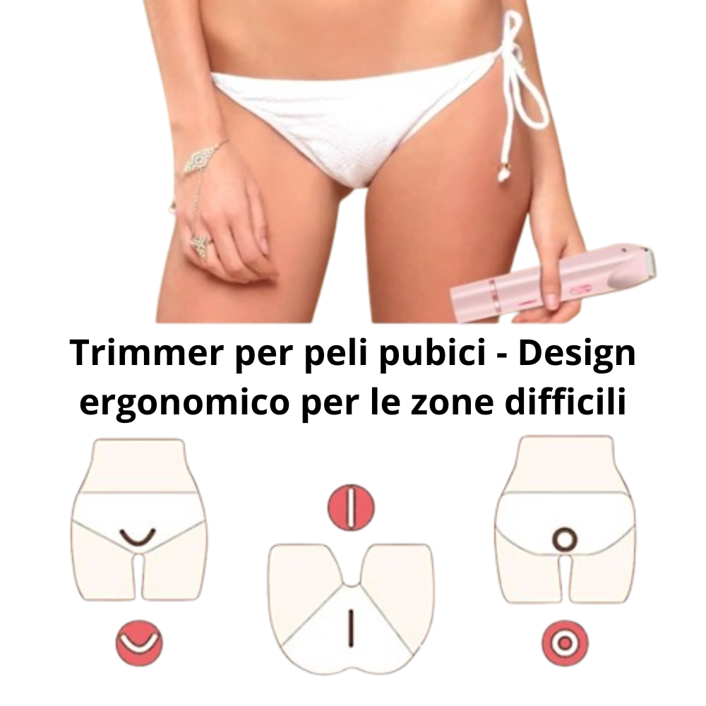 Rasoio Elettrico Donna 2 in 1, Trimmer Bikini Indolore