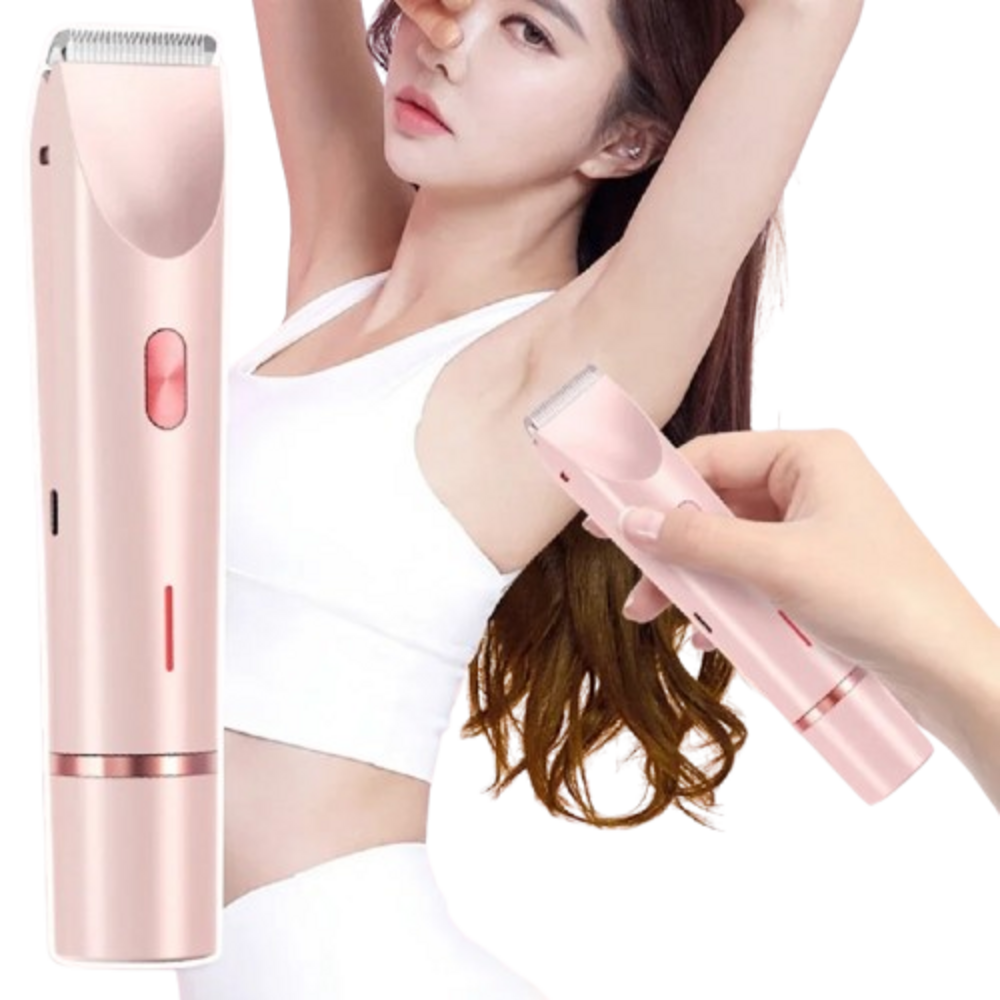 Rasoio Elettrico Donna 2 in 1, Trimmer Bikini Indolore